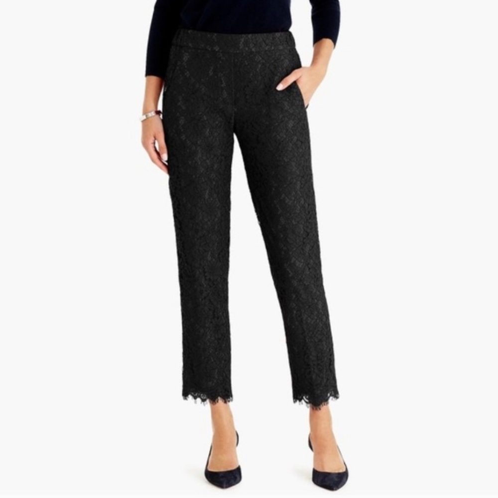 J. Crew black lace pull on pant